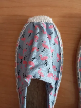 Alpargatas Esparto Flamencos Azul Rosa