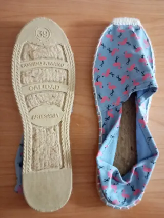Alpargatas Esparto Flamencos Azul Rosa