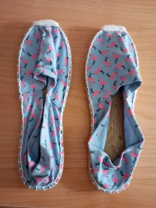 Alpargatas Esparto Flamencos Azul Rosa