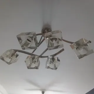 Lámpara de techo moderna cristal y metal