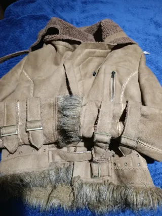 Cazadora beige/marrón entacon pelo