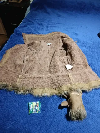 Cazadora beige/marrón entacon pelo