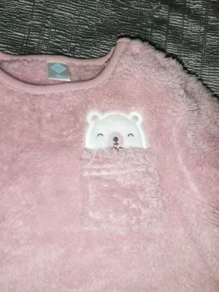 Pijama bebé 9/12 meses rosa y corazones