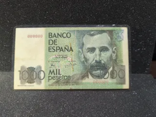 Billete 1000 pts "serie 00000" Banco de España 1