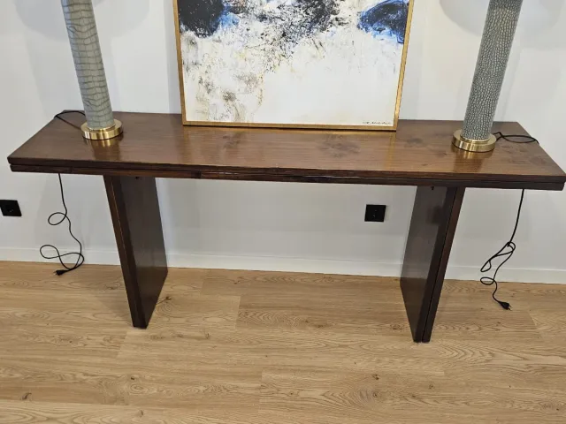 Tavolo consolle in legno e metallo