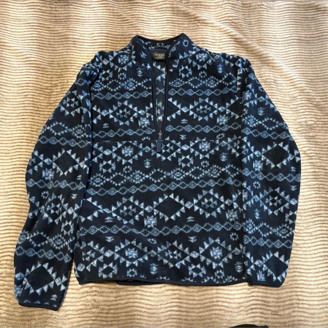 Forro polar estampado azul y blanco