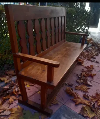 Banco Escaño de madera rústico antiguo