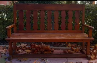 Banco Escaño de madera rústico antiguo