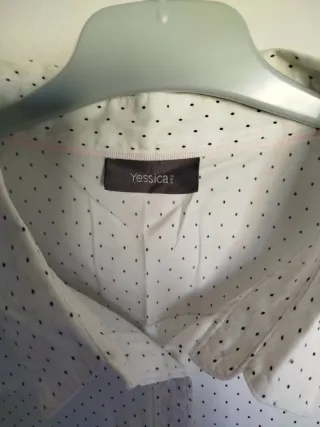 Camisa blanca lunares talla 48