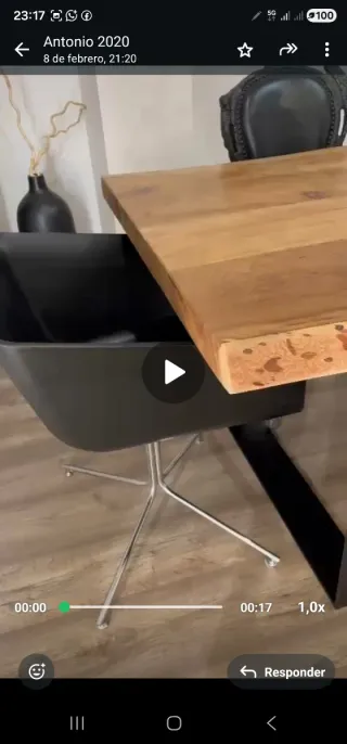 Mesa de comedor madera y metal