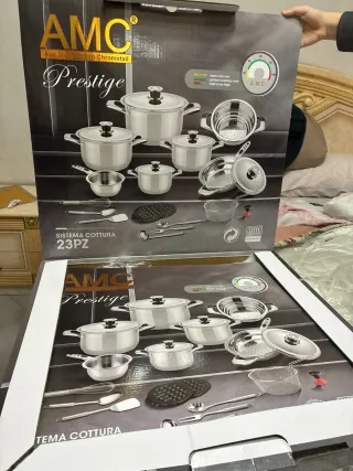 Set Pentole AMC Prestige 23pz + Posate Bavaria