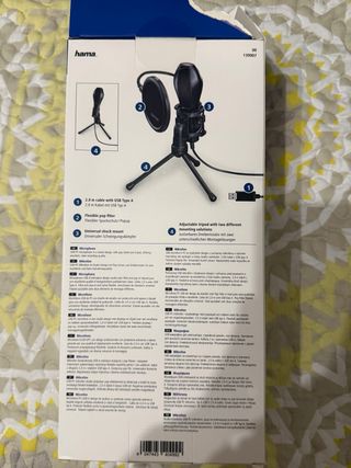 Micrófono Hama MIC-USB STREAM Negro