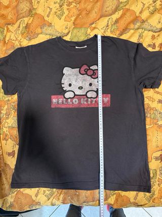 T-shirt Hello Kitty Grigio Rosa Taglia Unica