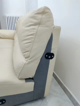 Divano angolare in pelle beige