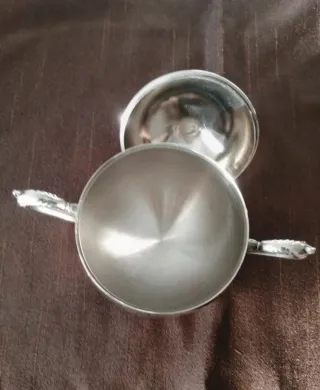 Gran Juego té/café de alpaca con bandeja. Antiguo