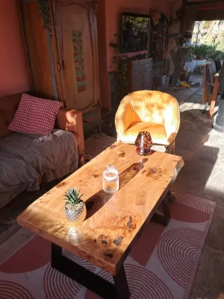 Mesa de centro madera y metal