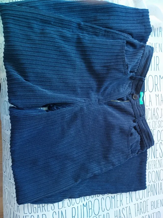 Pantalones Benetton de pana azul
