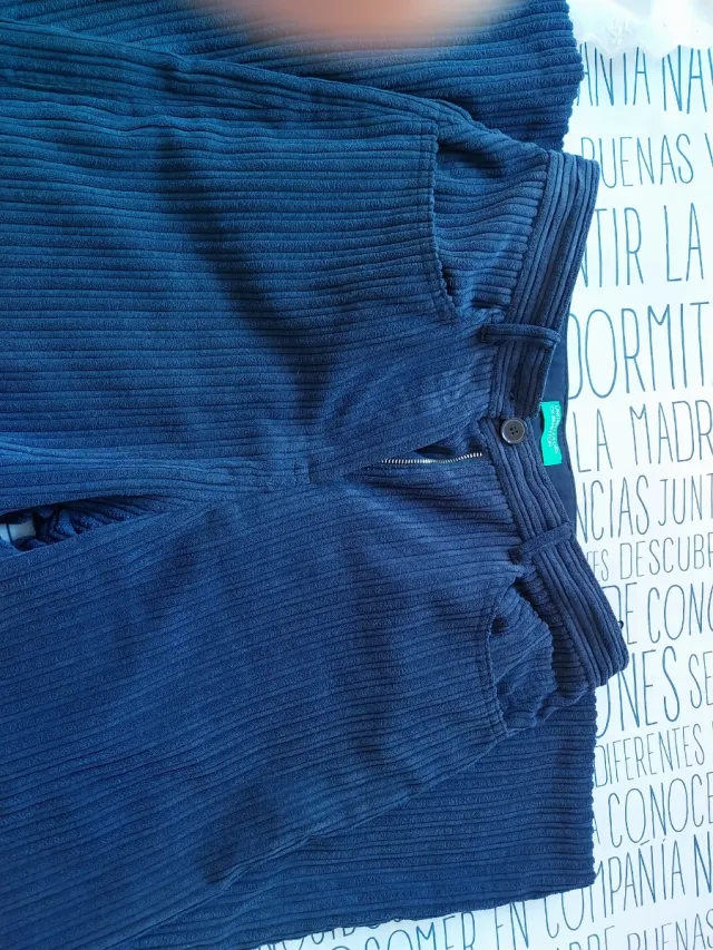 Pantalones Benetton de pana azul
