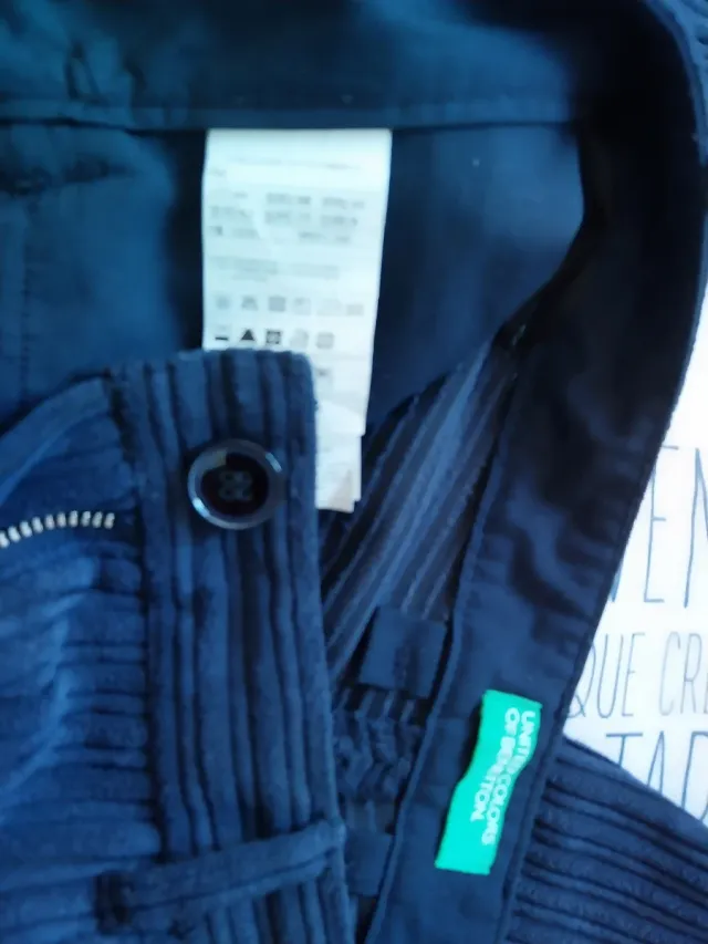 Pantalones Benetton de pana azul