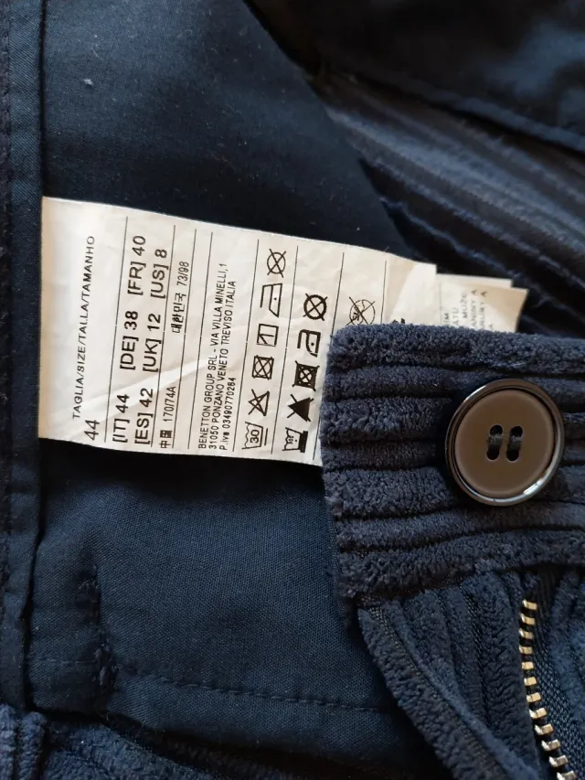 Pantalones Benetton de pana azul
