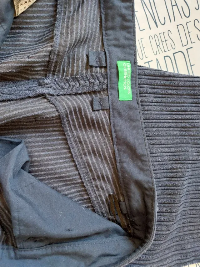 Pantalones Benetton de pana azul