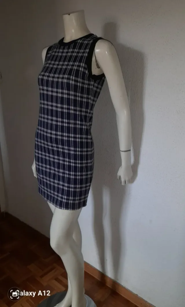 Vestido SEVEN cuadros azul y blanco