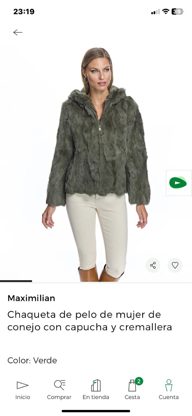 Chaqueta de conejo con capucha Maximilian