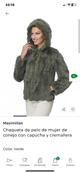 Chaqueta de conejo con capucha Maximilian