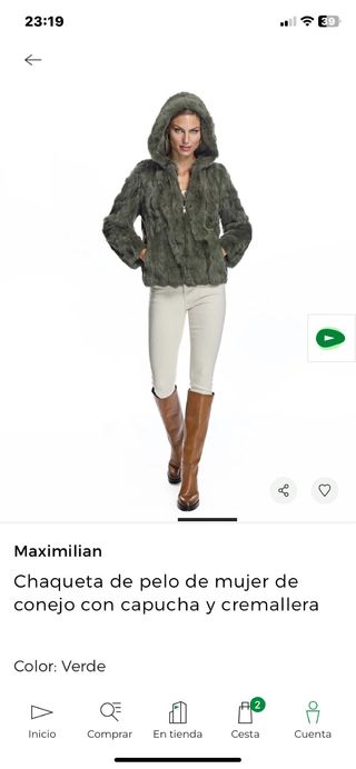 Chaqueta de conejo con capucha Maximilian