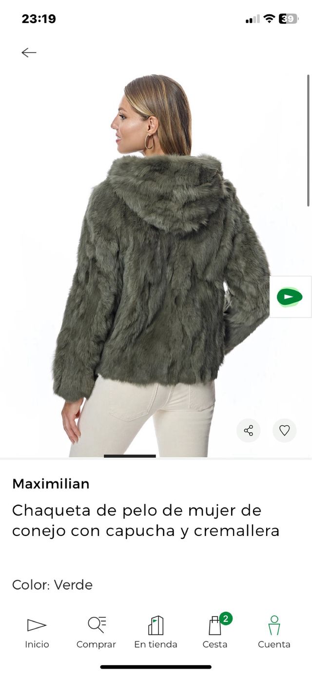 Chaqueta de conejo con capucha Maximilian