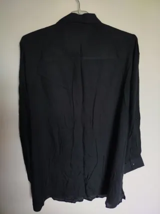 Camisa negra bordada mujer talla 50