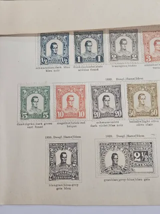 NUFILART Colección de sellos  de Colombia s XIX