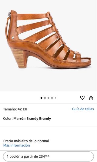 Sandalias de tacón de cuero marrón