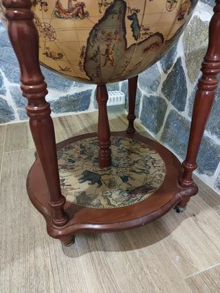 Mueble Bar Globo Terráqueo Madera