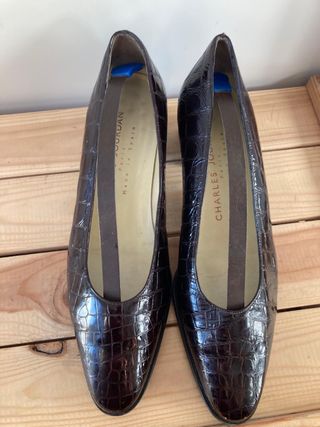Tacones Charles Jourdan Marrones Cocodrilo