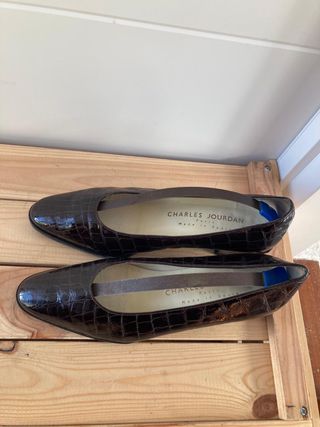 Tacones Charles Jourdan Marrones Cocodrilo