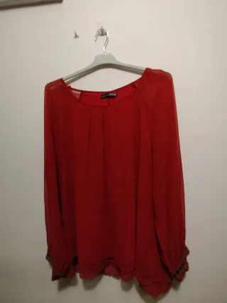 Blusa amplia burdeos talla 48