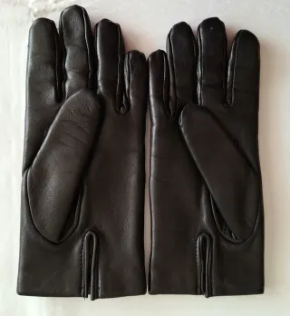Guantes de cuero negro T.M