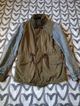 Cazadora hombre vaquera y verde