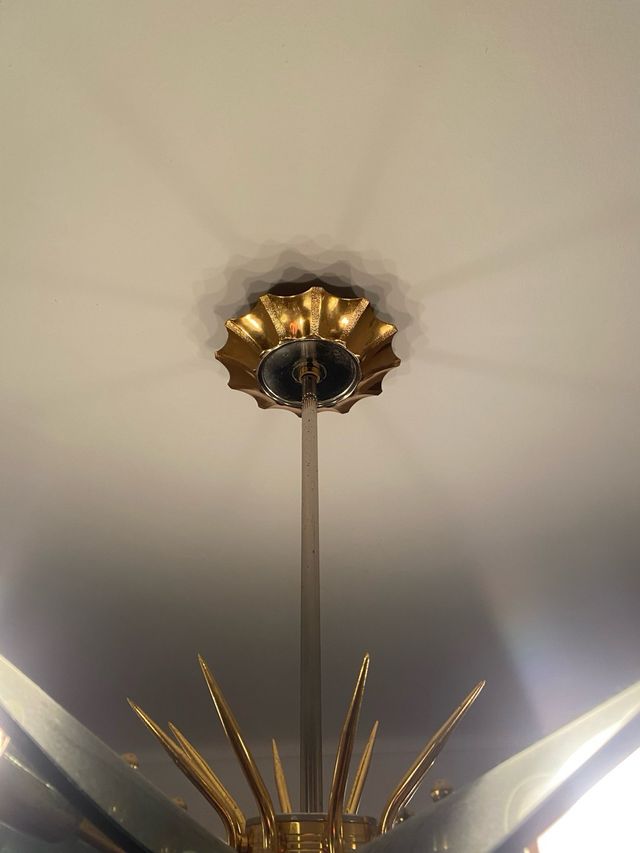 Lámpara de salón cristal y metal