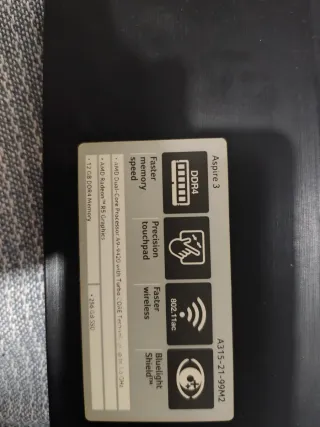 Ordenador portátil Acer negro