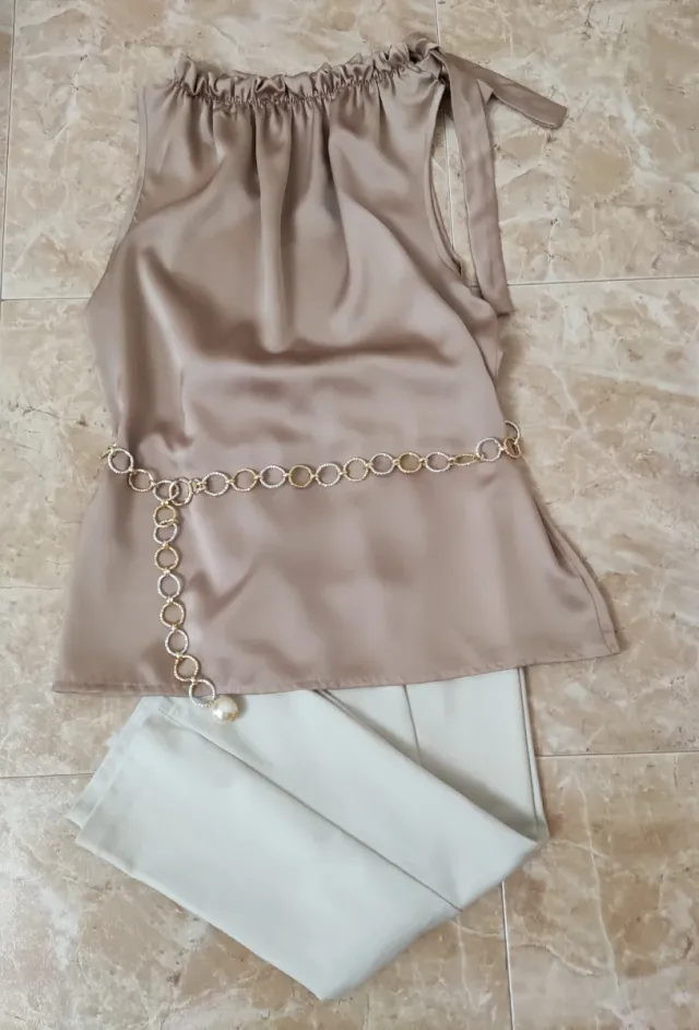 Cintura catena oro e argento