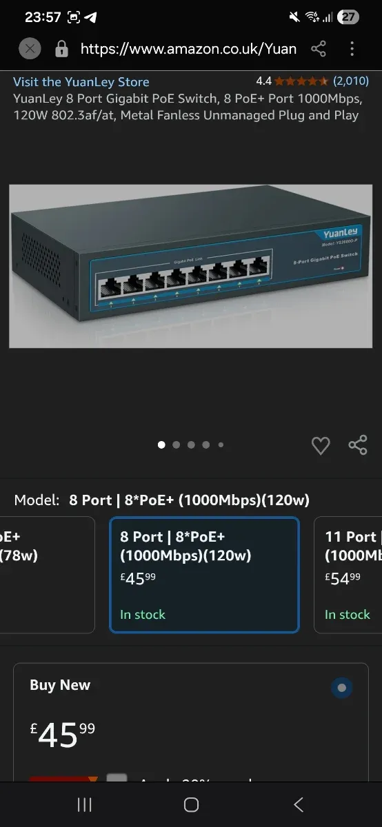 Yuanley 8-Port Gigabit PoE Switch