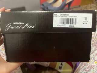 Zapatos Peep Toe Azul Talla 38