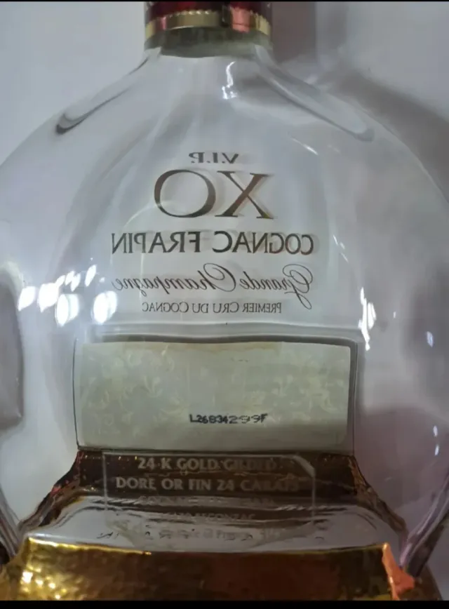 Botella Vacía Cognac Frapin XO Adorno Oro 24k