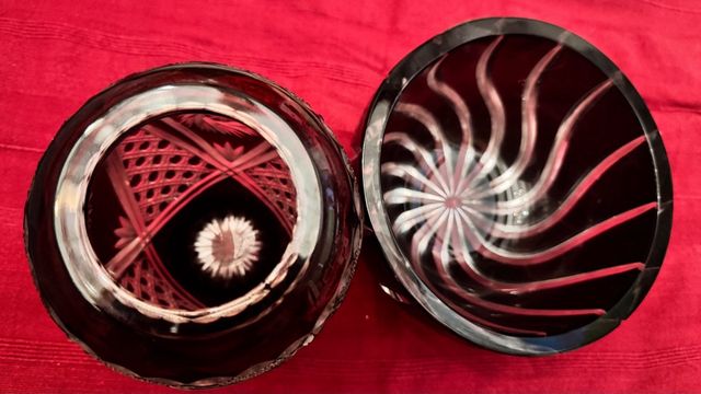 Juego Jarrón y Bol Cristal Tallado Lenox