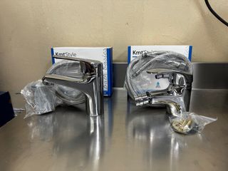 Rubinetto lavabo + rubinetto bidet in acciaio