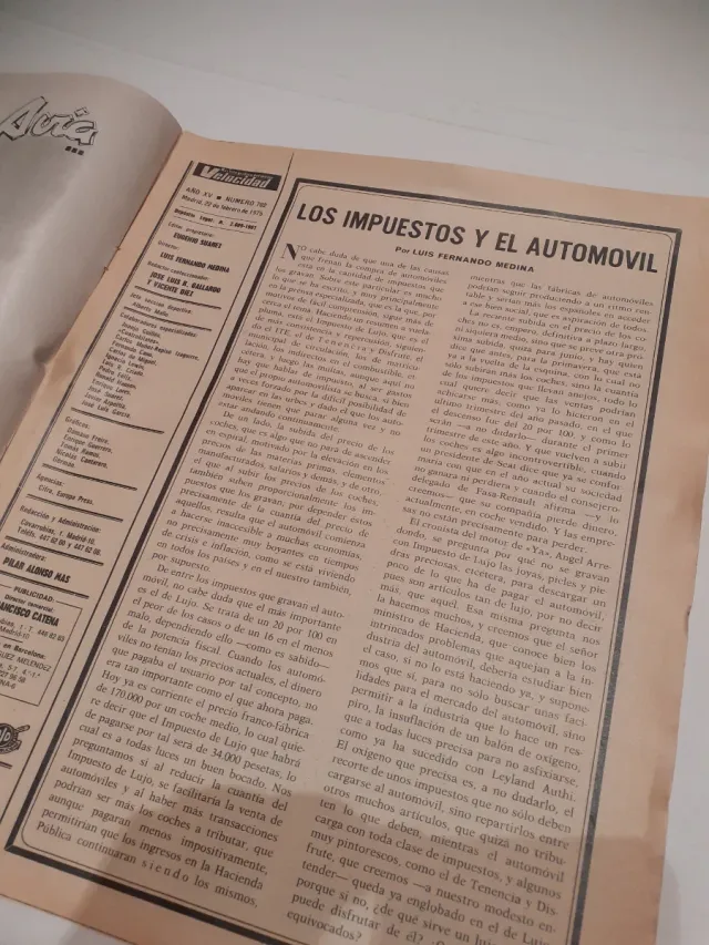 Velocidad Revista del motor n⁰ 702. Febrero 1975