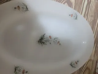 Fuente ovalada Arcopal margaritas vintage