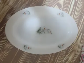 Fuente ovalada Arcopal margaritas vintage